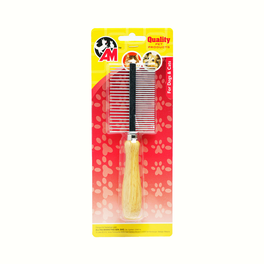 Double Sided Comb With Wooden Handle