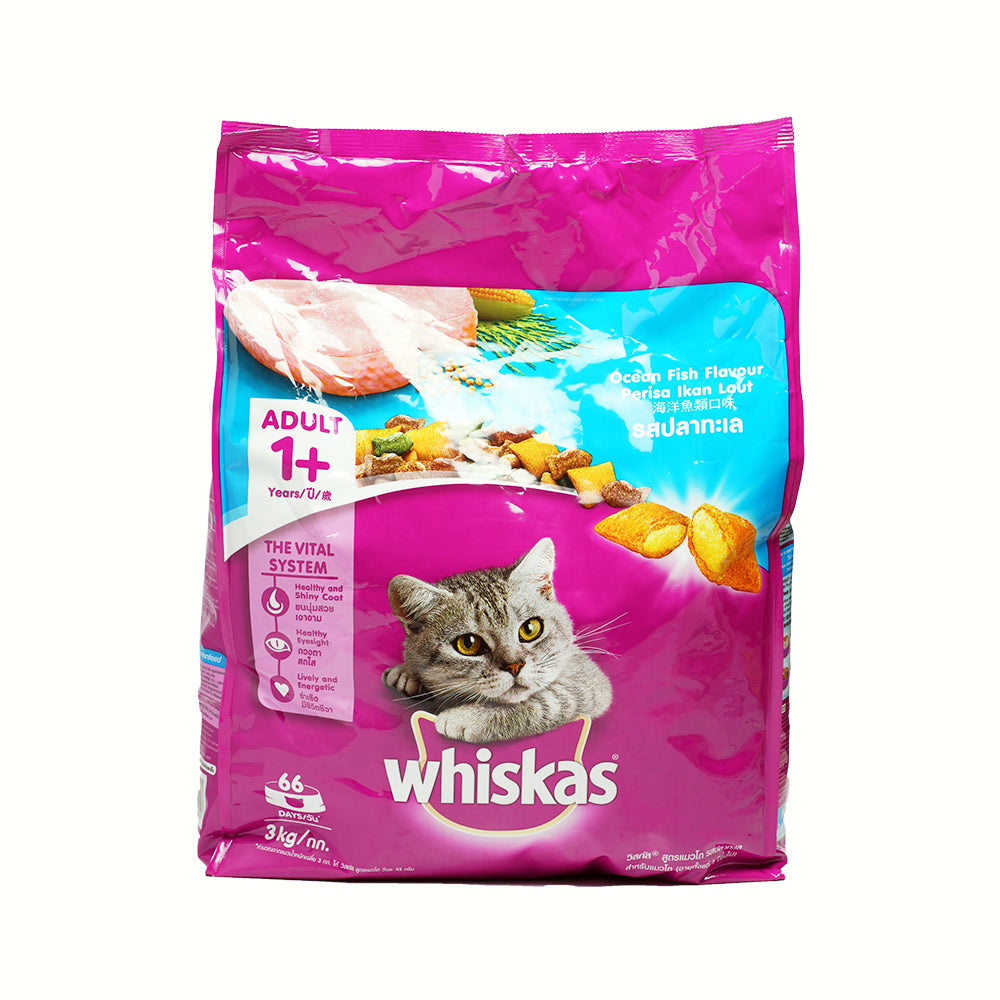 WHISKAS Cat Dry Food Adult Ocean Fish 3kg