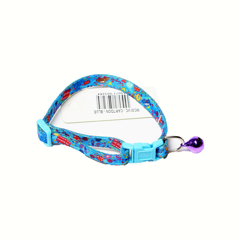 Collar With Bell (Small) Cartoon Blue