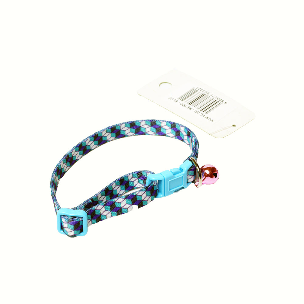 Collar With Bell (Small) Retro Blue
