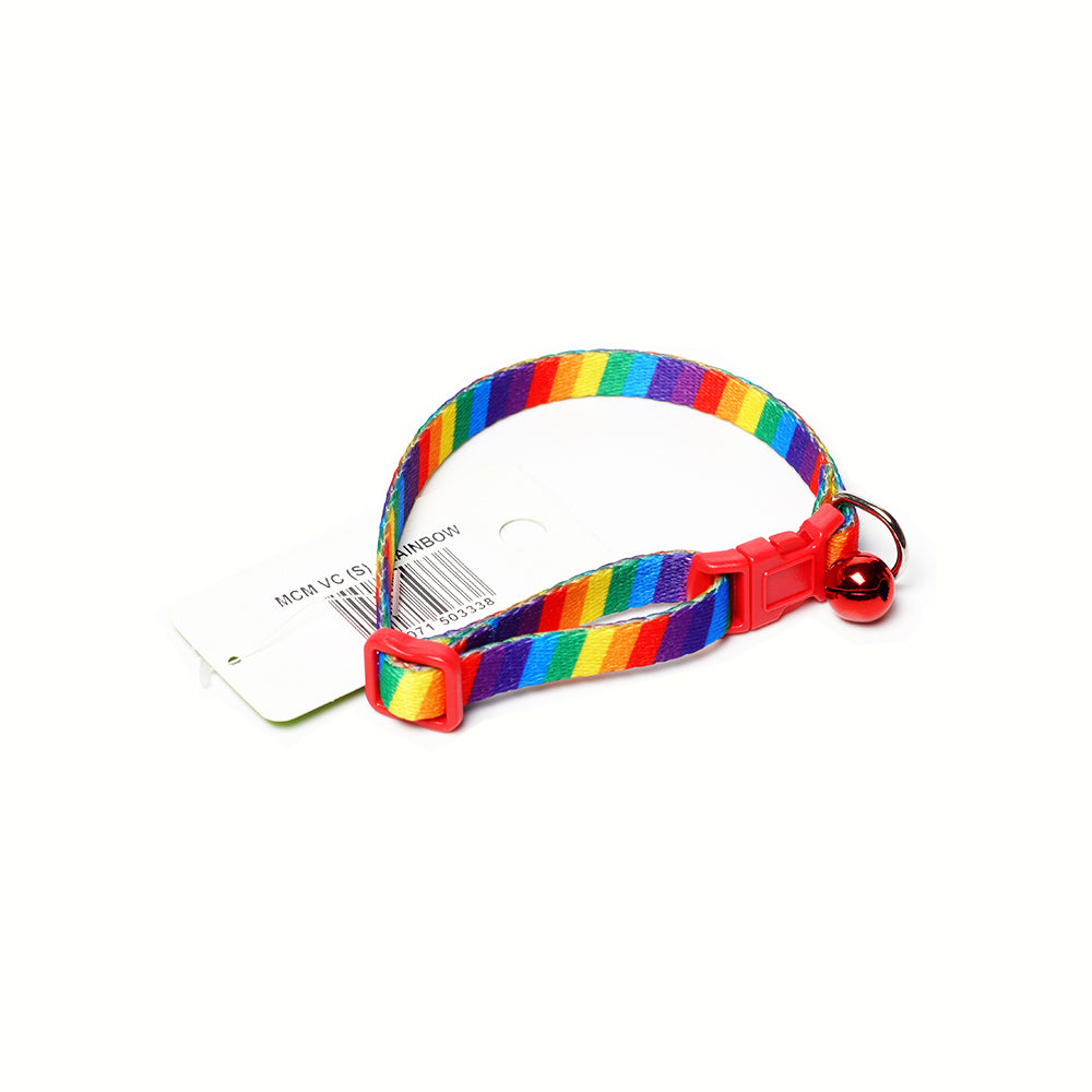 Collar With Bell (Small) Rainbow