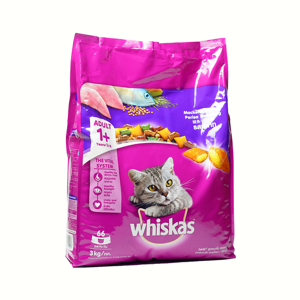 WHISKAS Cat Dry Food Adult Mackerel 3kg