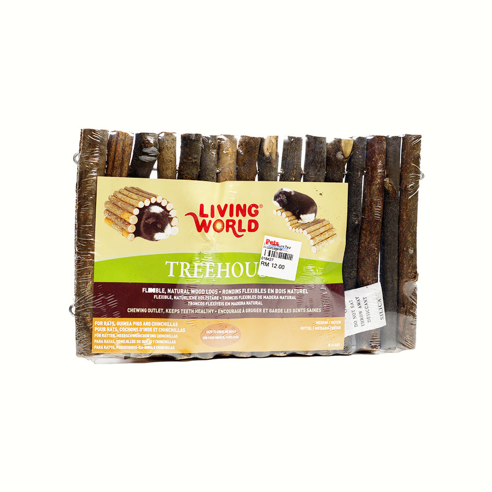 Living World Treehouse Real Wood Logs, Medium