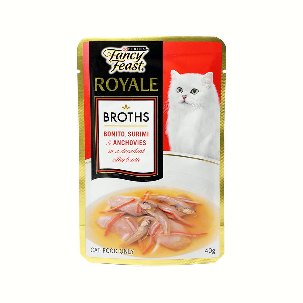 Fancy Feast Broths Bonito Surimi Anchovy 40g
