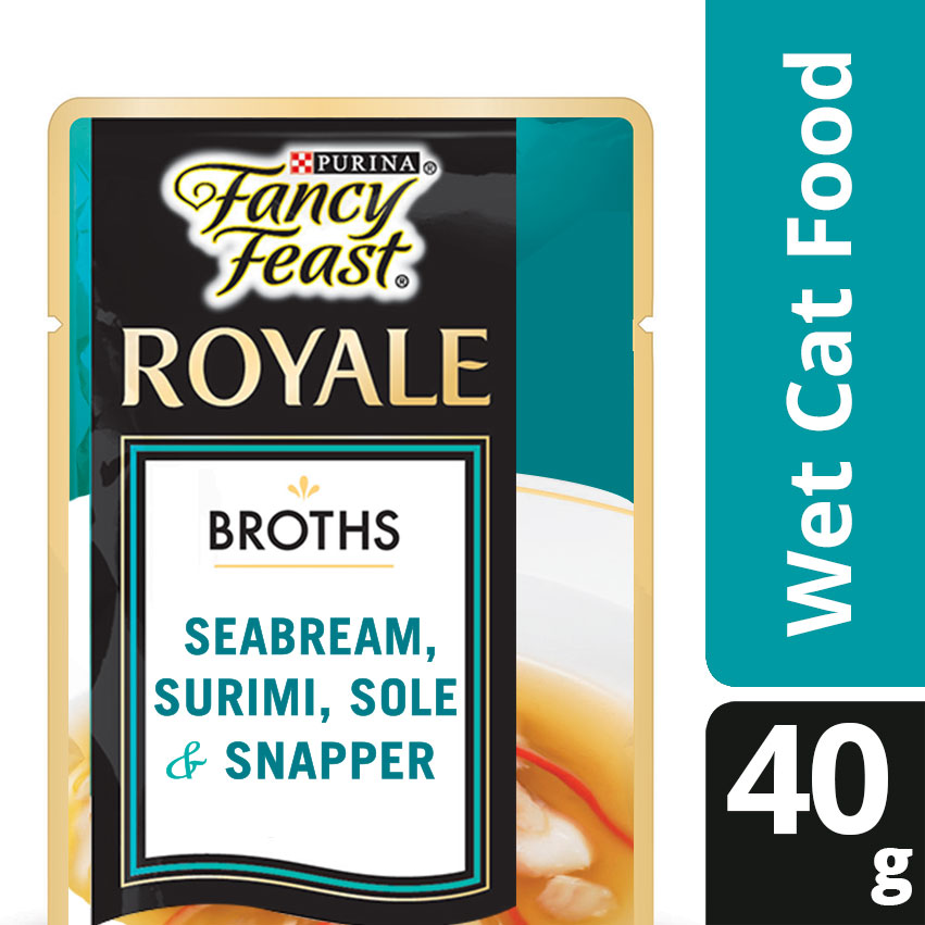 Fancy Feast Broths SeaBream, Surimi, Sole & Snapper 40g