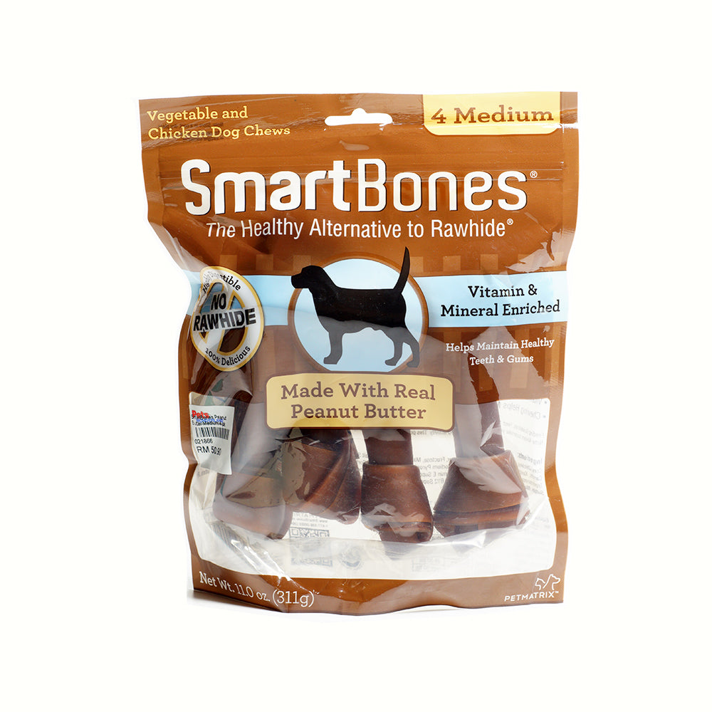 SmartBones Peanut Butter Medium 4 pk