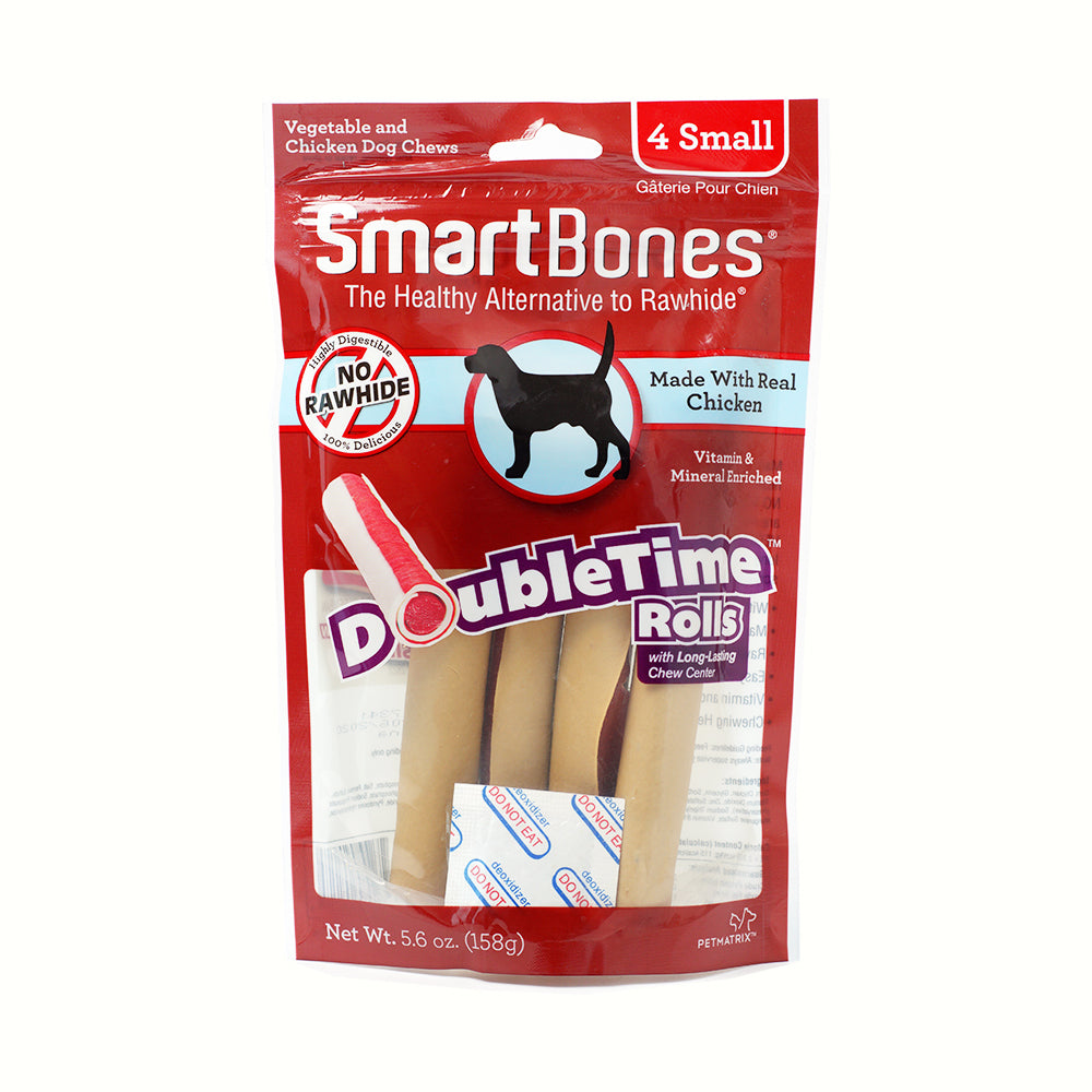 SmartBones DoubleTime Rolls Chicken 4pk Small