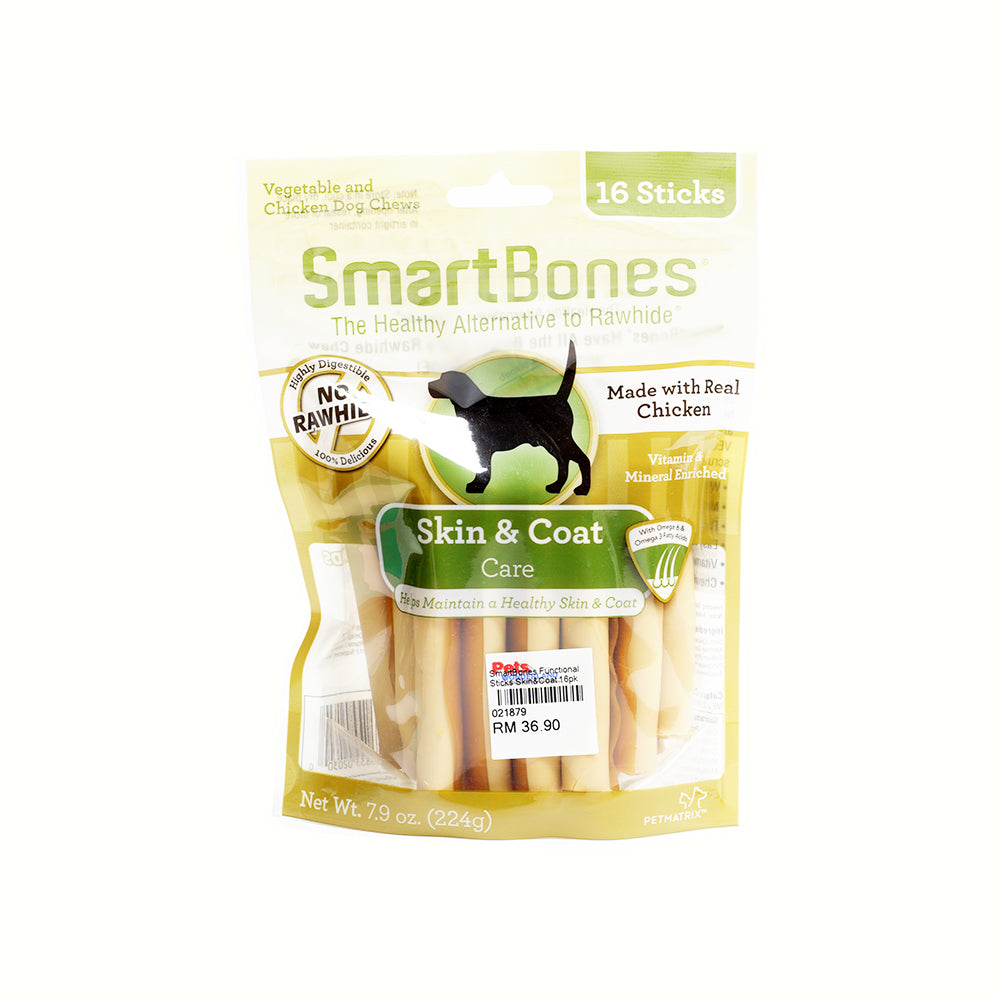SmartBones Functional Sticks Skin & Coat 16pk