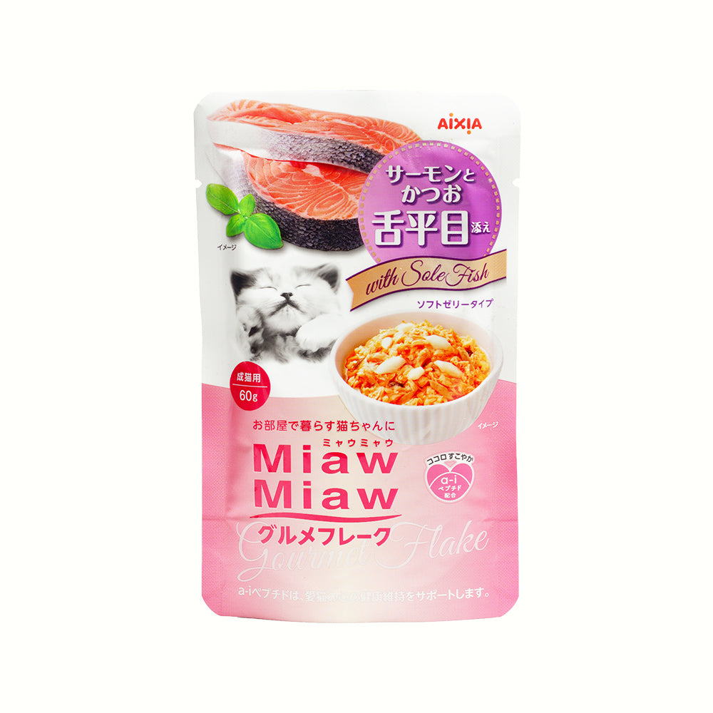 Aixia Miaw Miaw Pouch - Salmon & Skipjack With Sole 60g