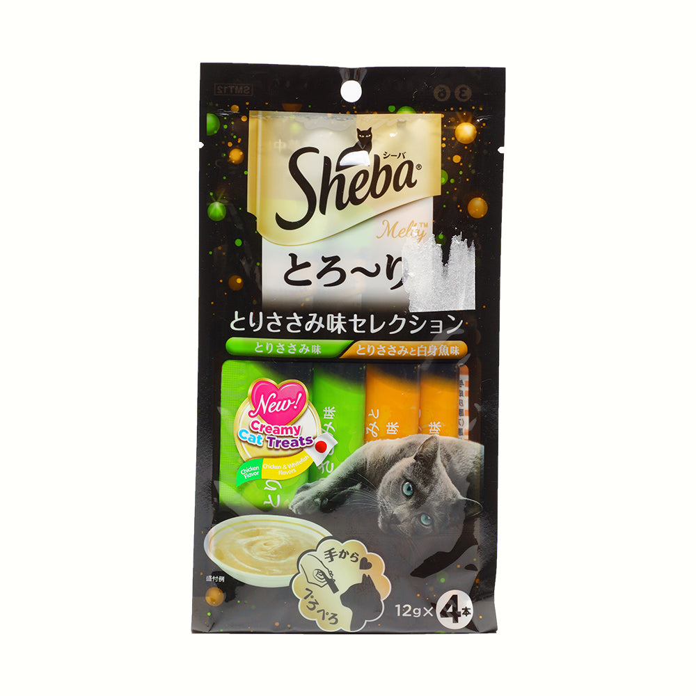 SHEBA Melty Cat Treat Chicken & Chicken with fish 48g