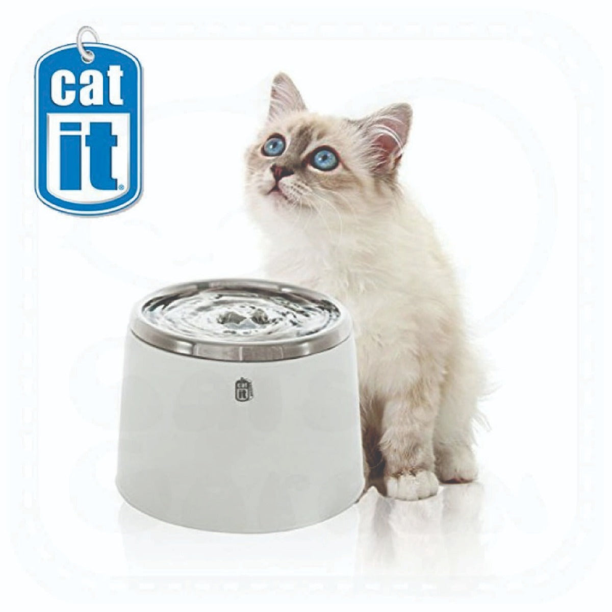 Catit Cat Stainless Steel Top Fountain White 2L
