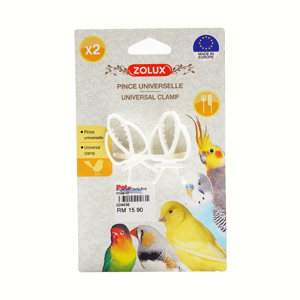 ZOLUX Universal Clamp Bird White x2