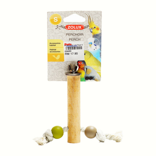 ZOLUX Wood Perch with Rope (Small)