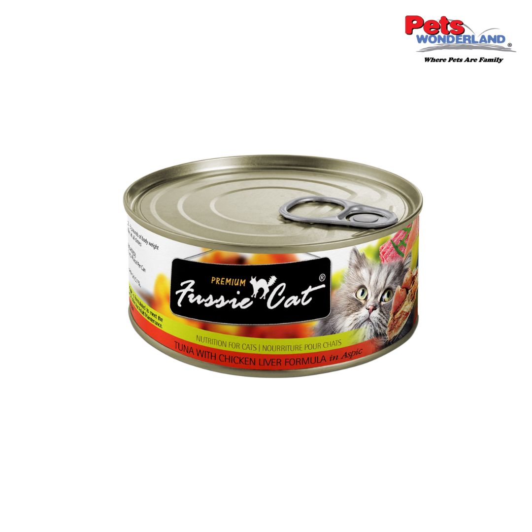 Fussie Cat Premium Tuna w/Chicken Liver Canned 80g