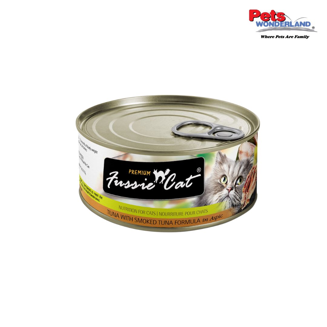 Fussie Cat Premium Tuna w/Smoked Tuna Canned 80g