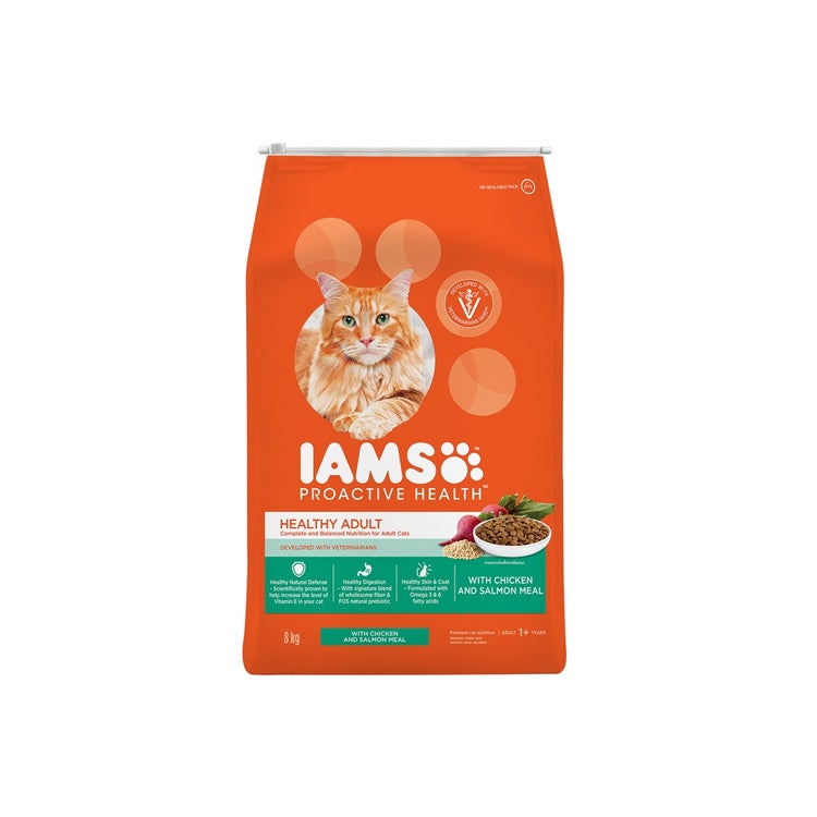 IAMS Cat Dry Food Adult Multi-Cat Chicken & Salmon 8kg
