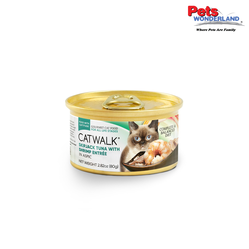Catwalk Skipjack Cat Wet Food Tuna with Shrimp in Aspic 80g
