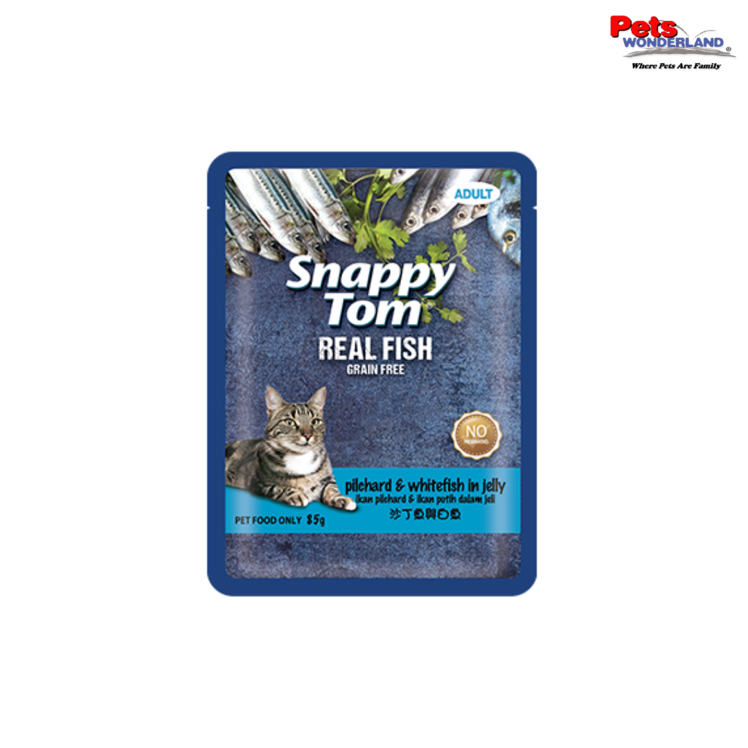 BUNDLE SAVE - Snappy Tom Pouch Pilchard & Whitefish 85g X 12pcs