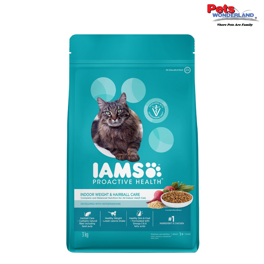 IAMS Cat Dry Food Adult Indoor Weight & Hairball Care Chicken 3kg