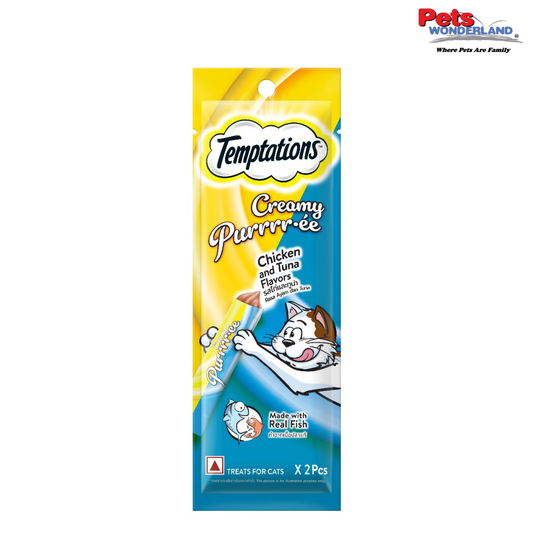 Temptations Purrrree Cat Treats Chicken & Tuna 48g