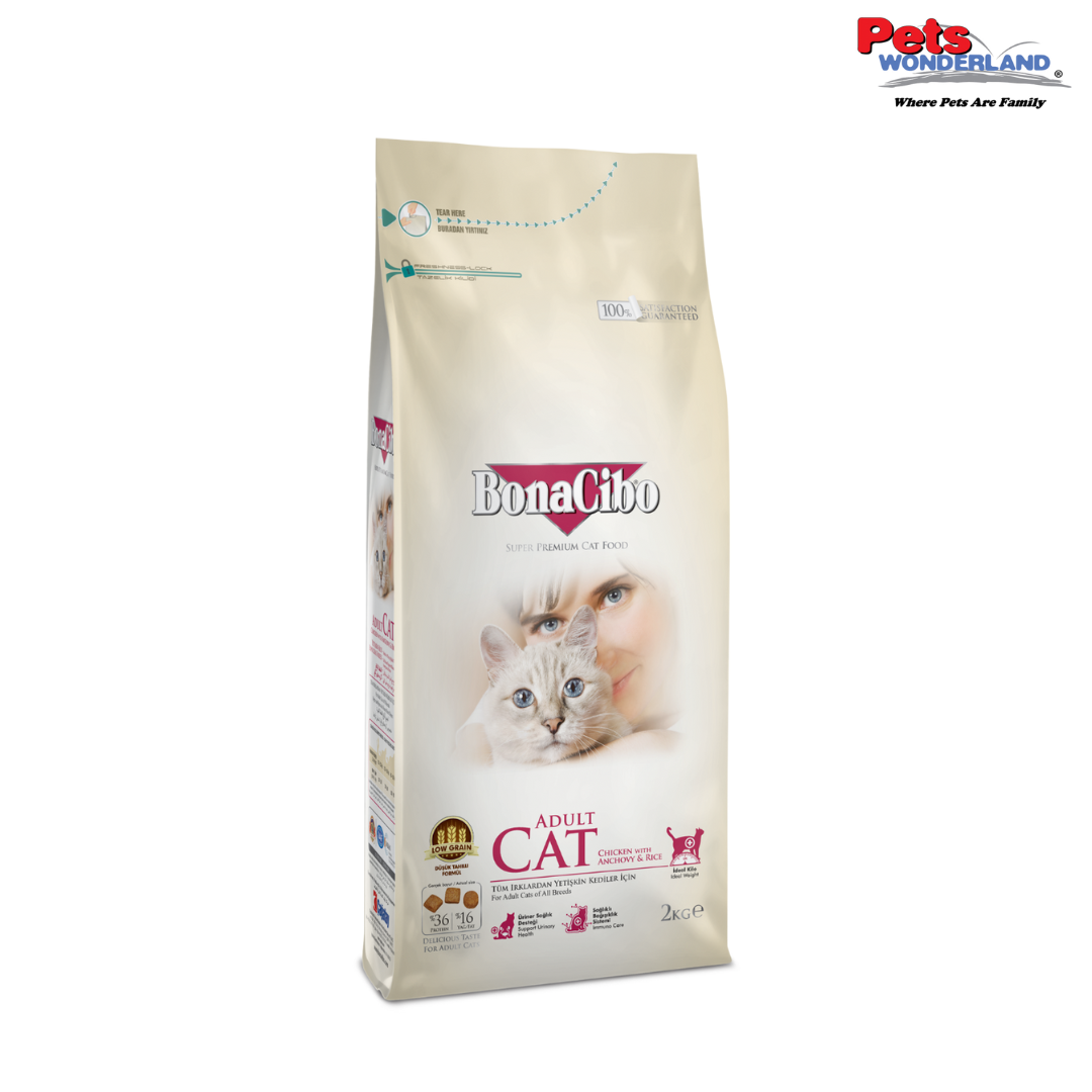 BonaCibo Adult Cat Chicken w/Anchovy & Rice 2kg