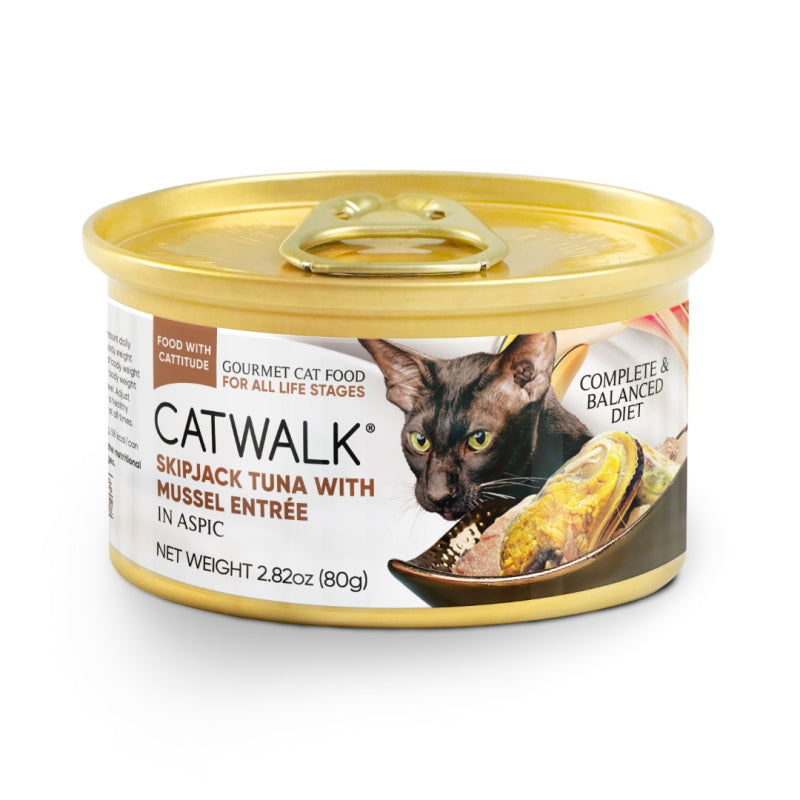 Catwalk Skipjack Cat Wet Food Tuna with Mussel Entree in Aspic 80g