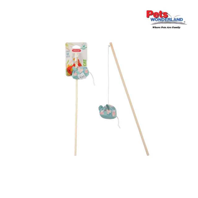 Ethicat Cat Toy Leaf Mouse Rod