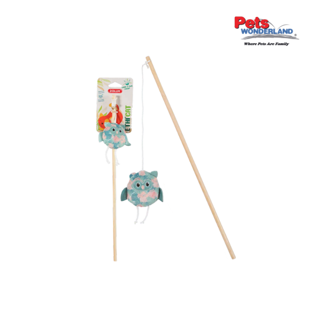 Ethicat Cat Toy Leaf Owl Rod