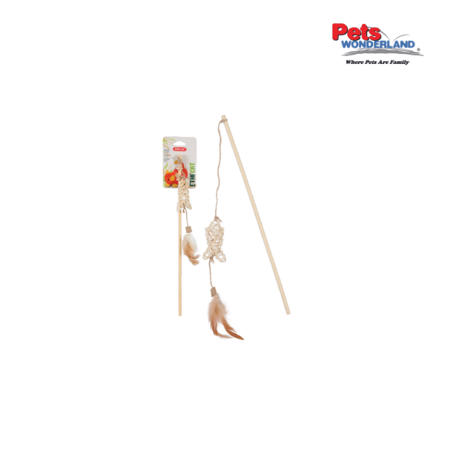 Ethicat Cat Toy Rattan Fish Rod