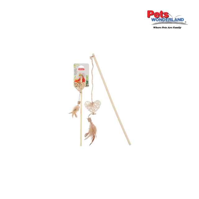 Ethicat Cat Toy Rattan Heart Rod