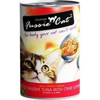 Fussie Cat Wild Caught Tuna with Crab Surimi 400g