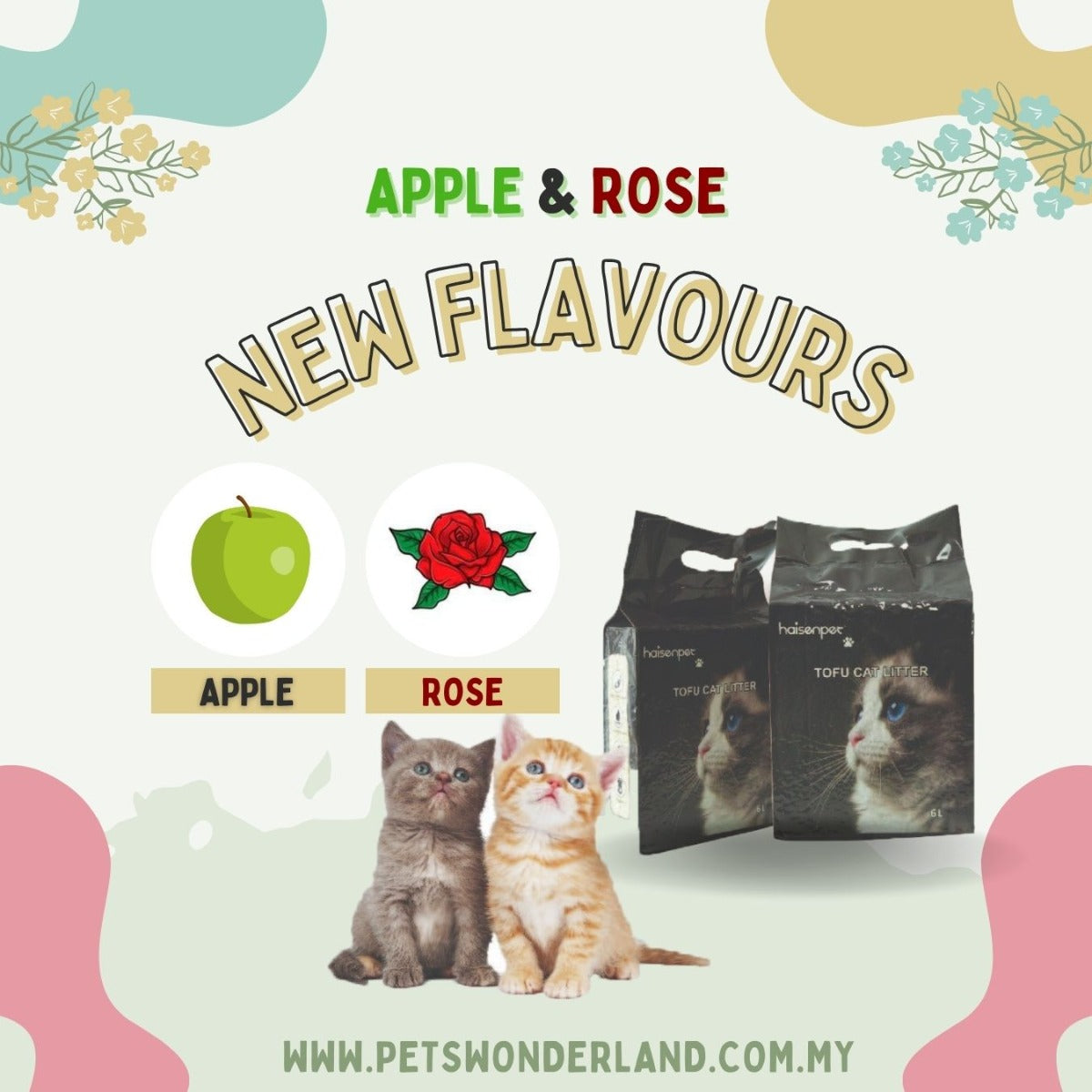 BUY2FREE1 - Haisenpet Tofu Cat Litter Honey Peach 6L- 6lx3packs -PROMOTION