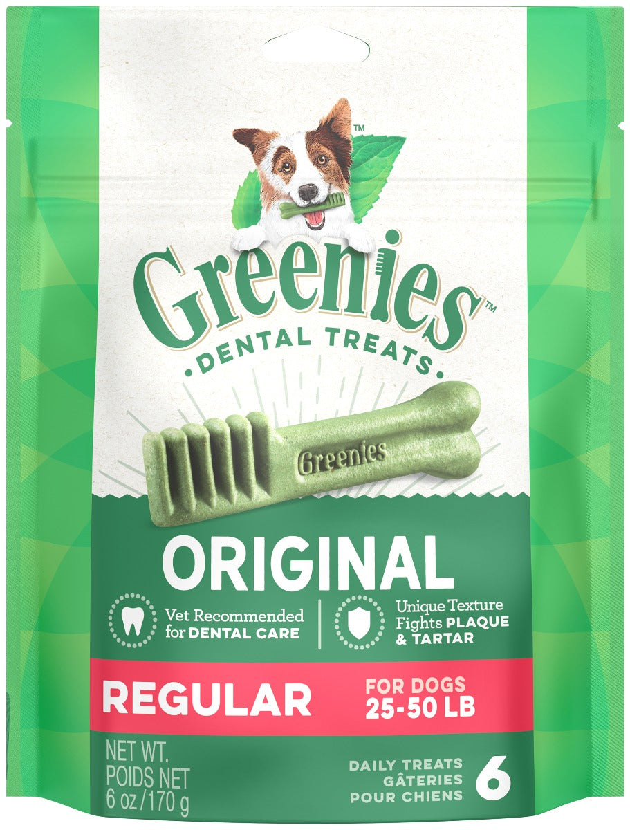 GREENIES Canine Oral Care Treats Treatpak Regular 6Ooz 170G) Dog Dental Care Treats