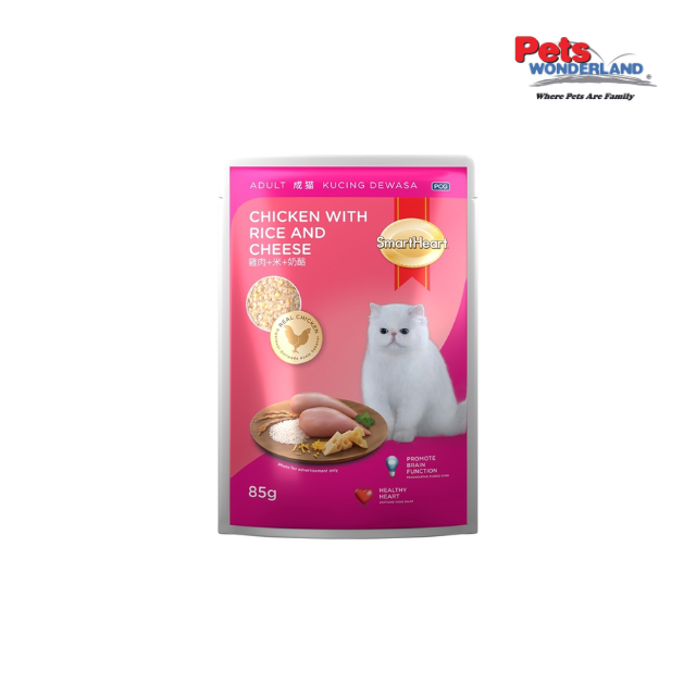 SmartHeart CAT POUCH CHICKEN WITH RICE AND CHEESE 85G