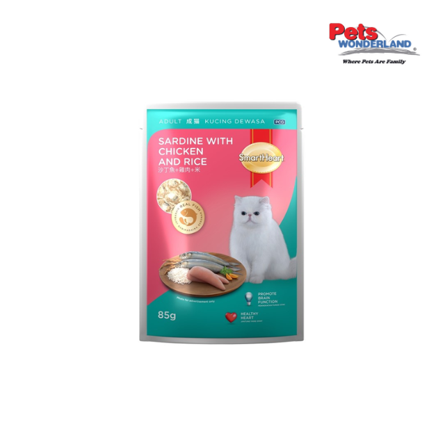 SmartHeart Cat Pouch Sardine with Chicken in Jelly 85g