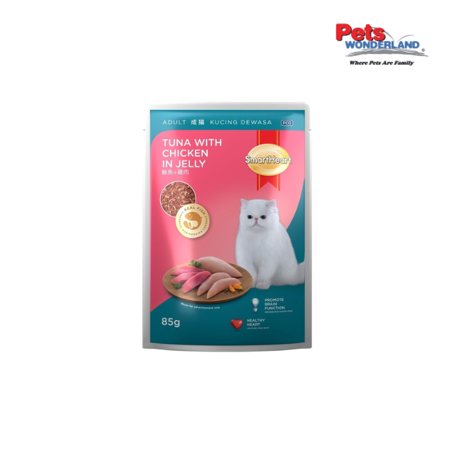 SmartHeart Cat Pouch Tuna with Chicken in Jelly 85g