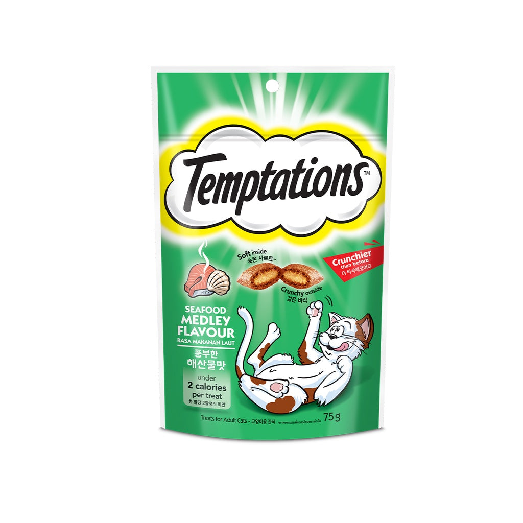 TEMPTATIONS Cat Treat Adult Seafood Medley 75g