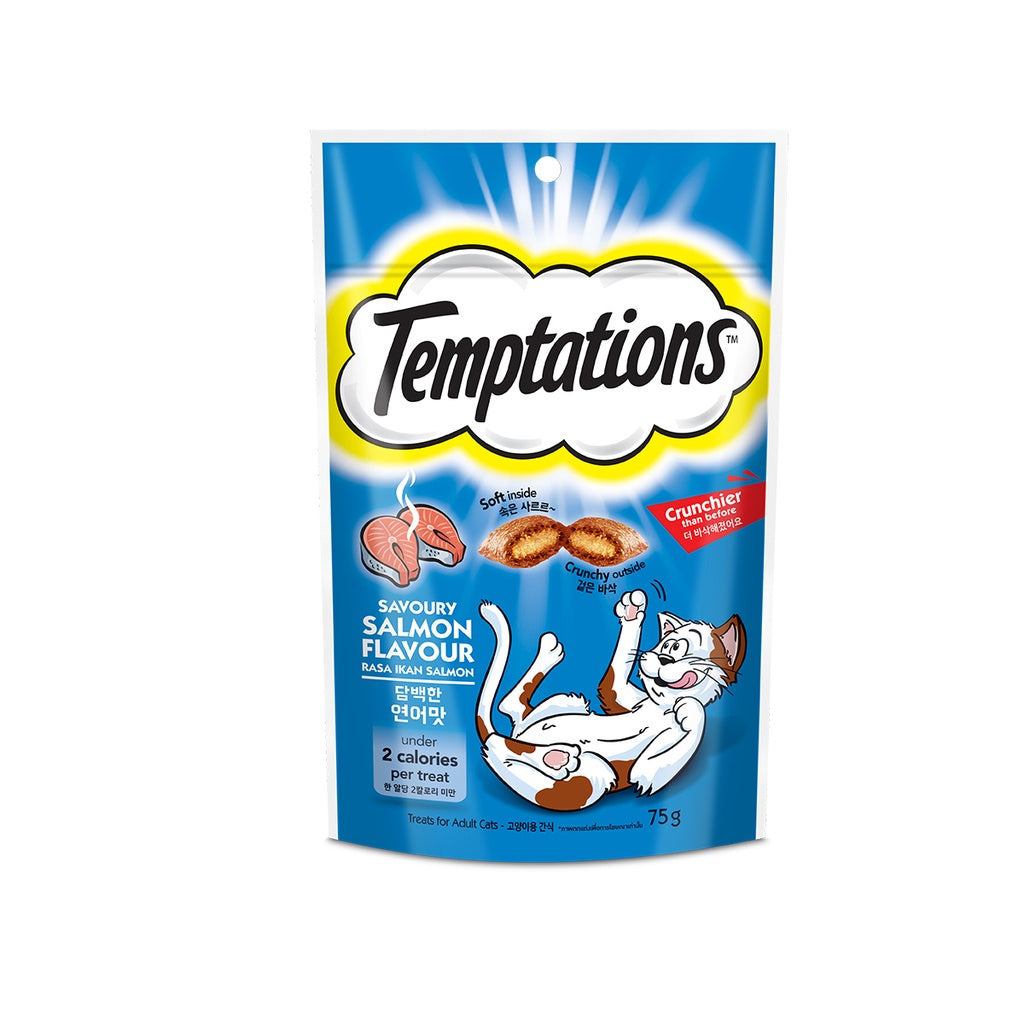 TEMPTATIONS Cat Treat Adult Savoury Salmon 75g