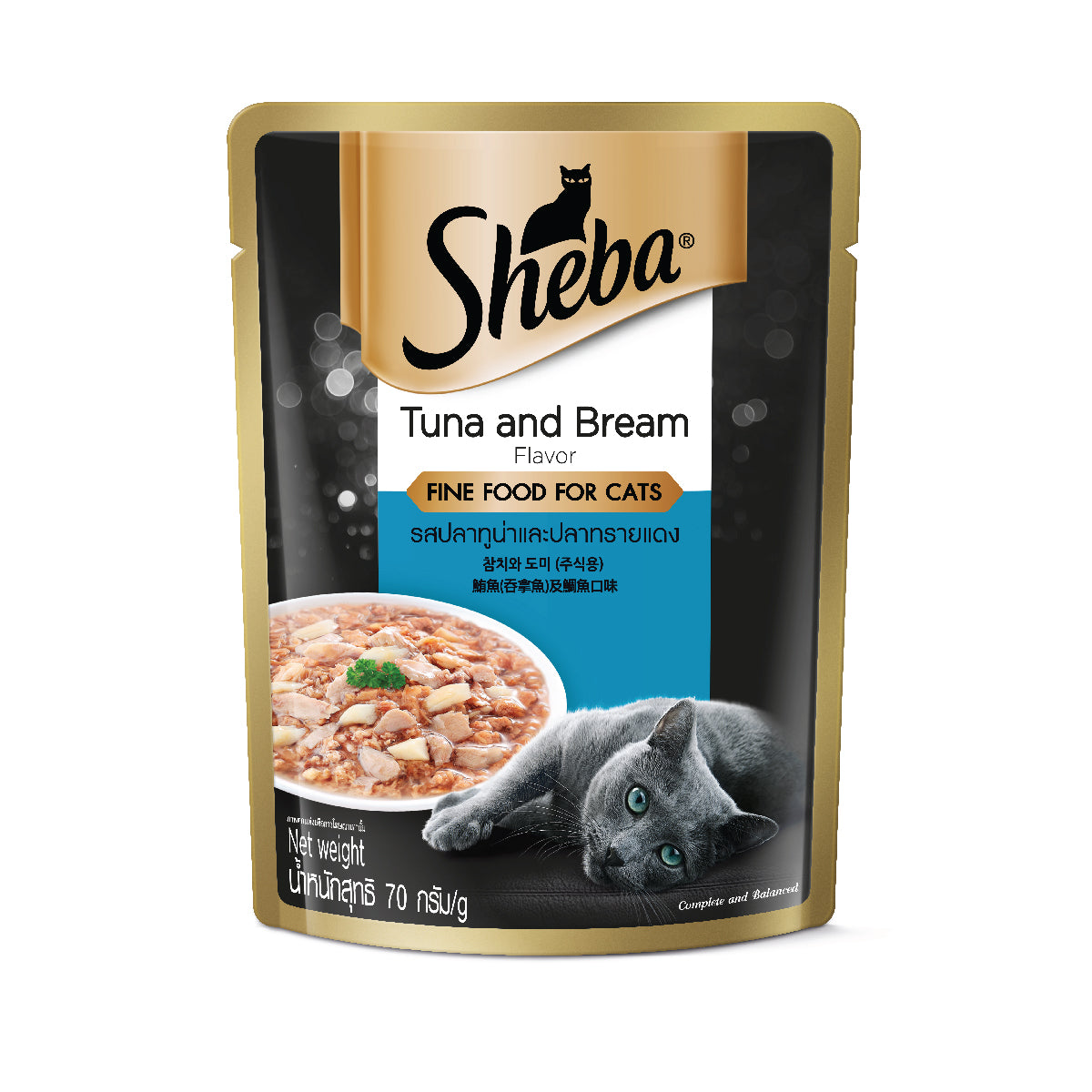 SHEBA Pouch Cat Wet Food Adult Tuna & Bream 70g
