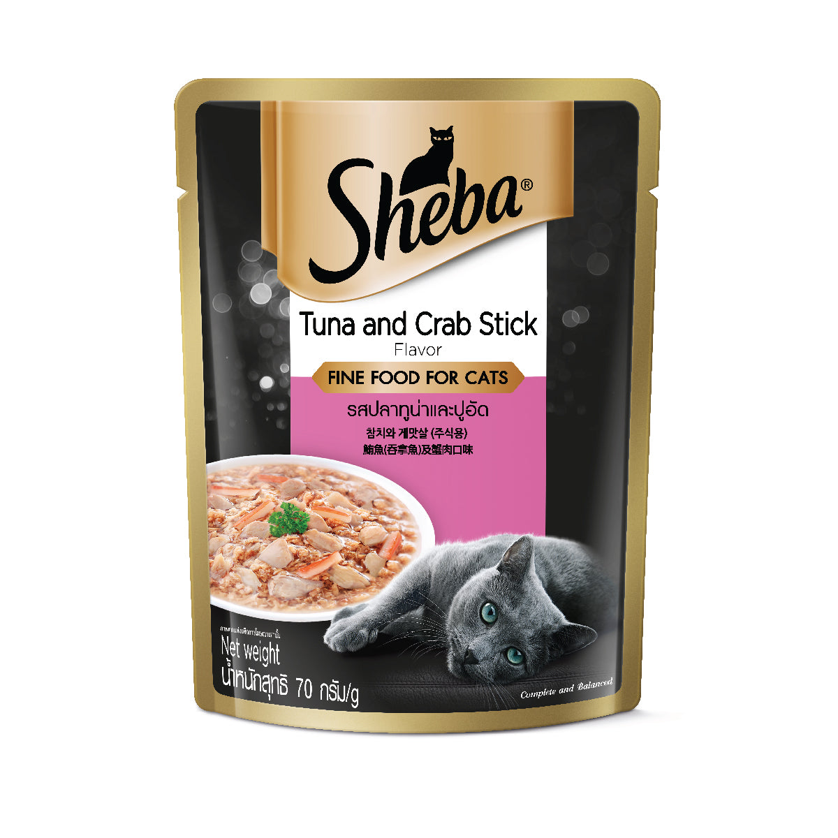 SHEBA Pouch Cat Wet Food Adult Tuna & Crab Stick 70g