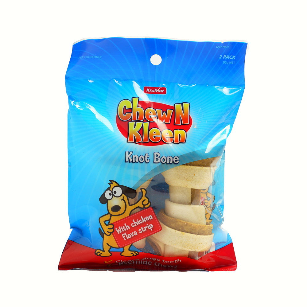 Chew N Kleen Knot Bone 4 With Flava Strip 95g