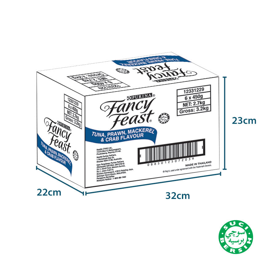 Fancy Feast Dry Tuna Prawn Mackerel & Crab 450g