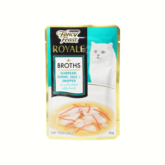 Fancy Feast Broths SeaBream, Surimi, Sole & Snapper 40g
