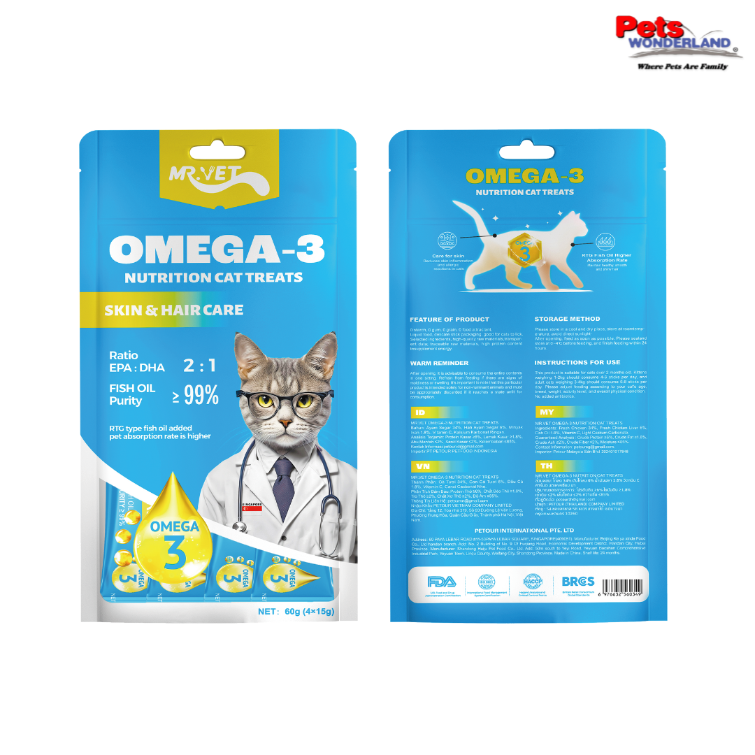 MR.VET Omega-3 Nutrition Cat Treats