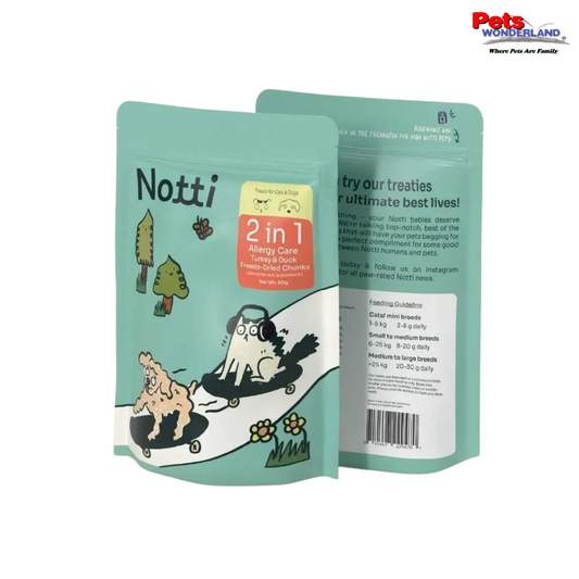 NOTTI 2in1 Allergy Care Turkey & Duck Freeze Dried Chunks 50g