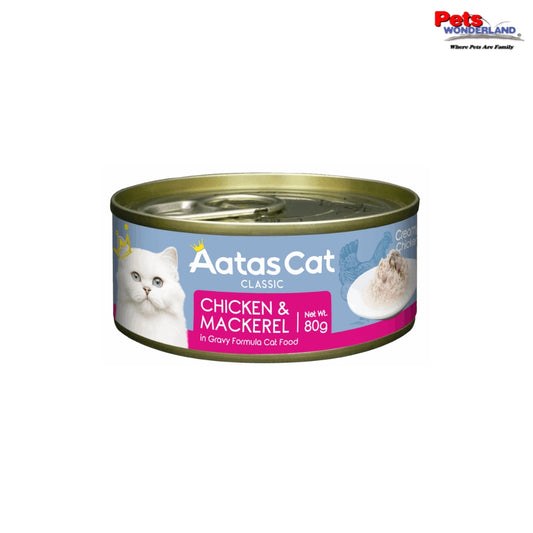 Aatas Cat Creamy Chicken & Mackerel in Gravy 80g