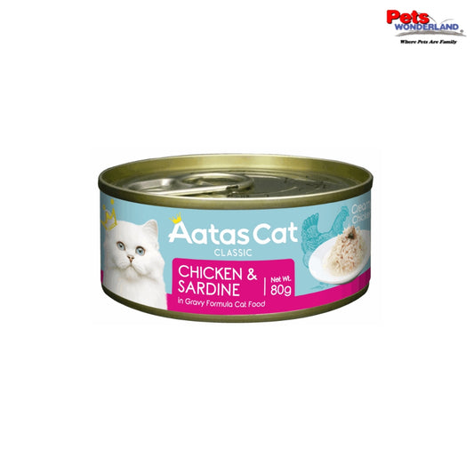 Aatas Cat Creamy Chicken & Sardine in Gravy 80g