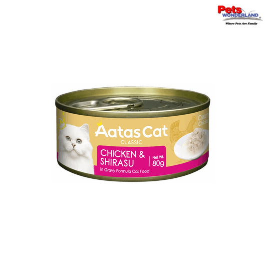 Aatas Cat Creamy Chicken & Shirasu in Gravy 80g