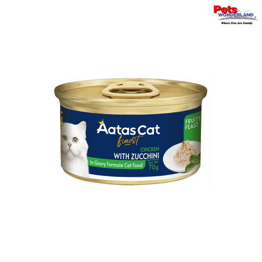 Aatas Cat Finest Fruity Feast Chicken with Zucchini in Gravy 70g