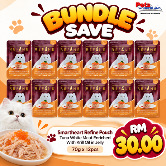 BUNDLE SAVE - Smartheart Refine Pouch Tuna White Meat Enriched With Krill Oil in Jelly 70g x 12pcs